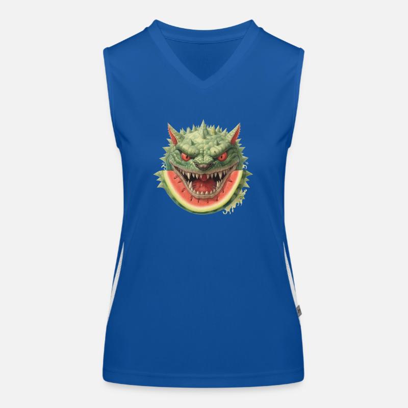 Melon monstre pastèque effrayant amusant Débardeur respirant contrasté Femme