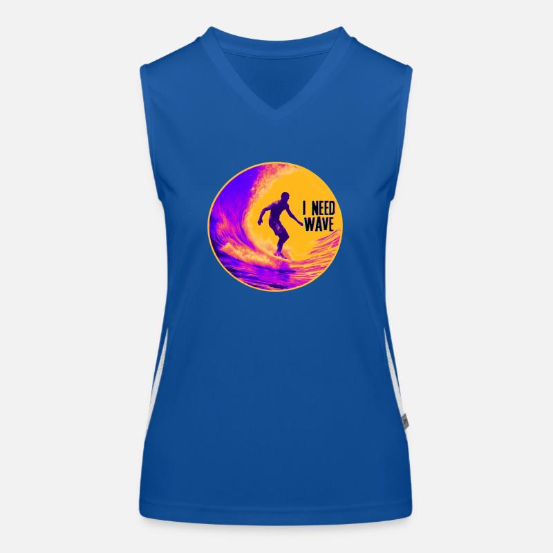 I Need Wave - Surfer Women's Functional Contrast Tank Top