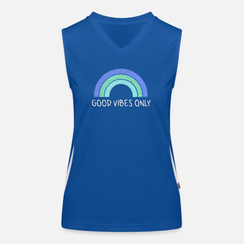 Good Vibes Only - blue rainbow Women's Functional Contrast Tank Top