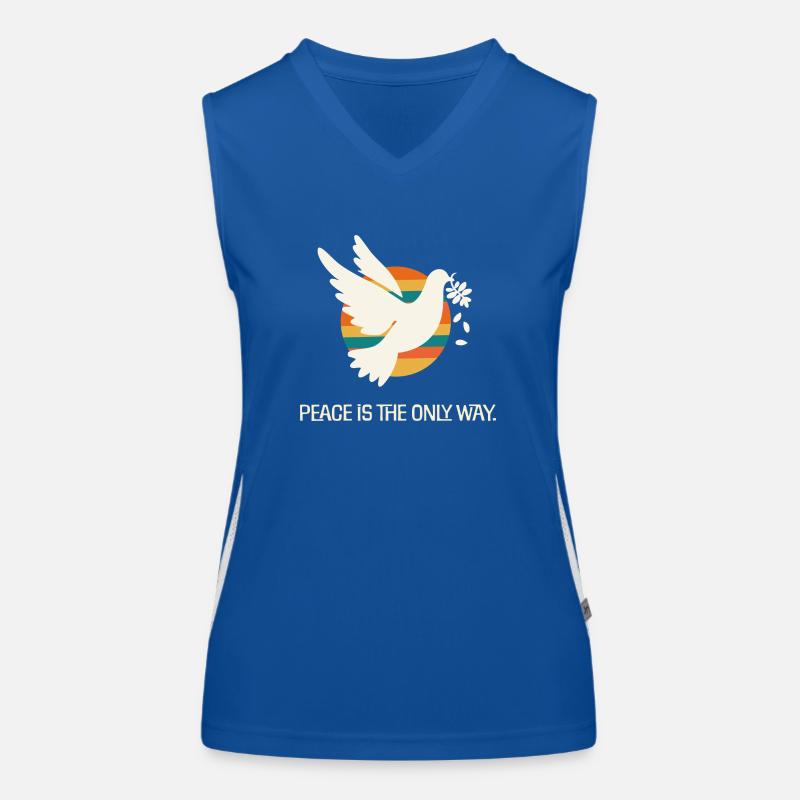 Dove of Peace Statement Against War Women's Functional Contrast Tank Top