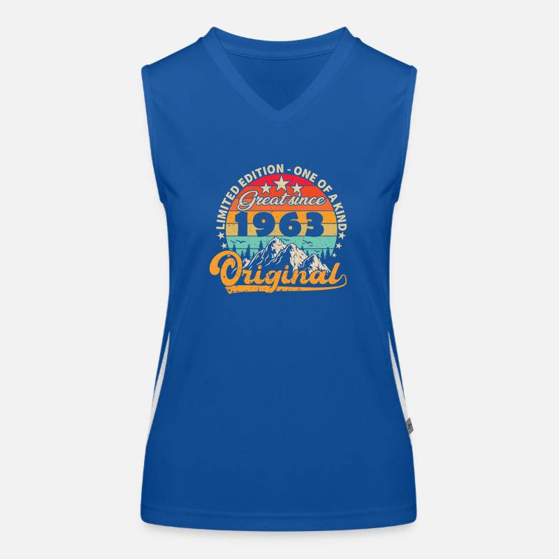 Vintage Born 1963 Birthday Gift. Women's Functional Contrast Tank Top
