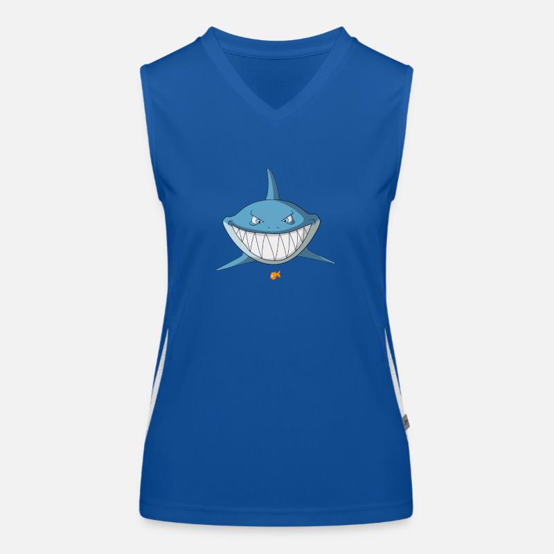 Shark comic grins - fun Women's Functional Contrast Tank Top