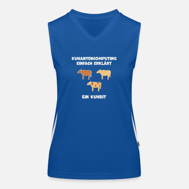 Quantencomputing mit Kühen Lustig Geschenk Kuhbit Funktionelles Kontrast-Tank Top für Frauen