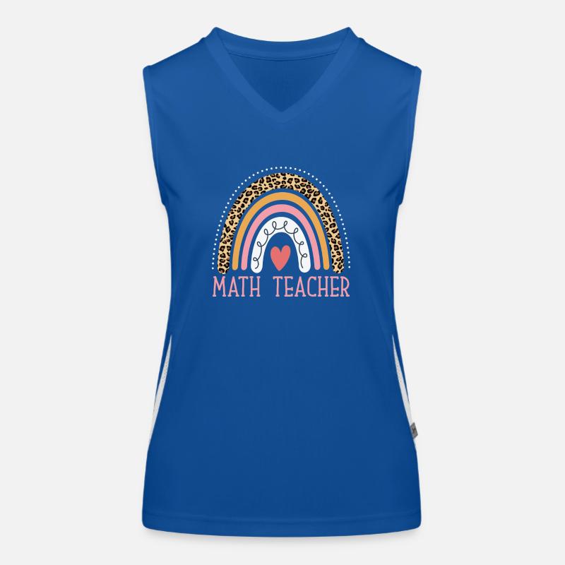 Leopard Rainbow Math Teacher Professor Funktionelles Kontrast-Tank Top für Frauen