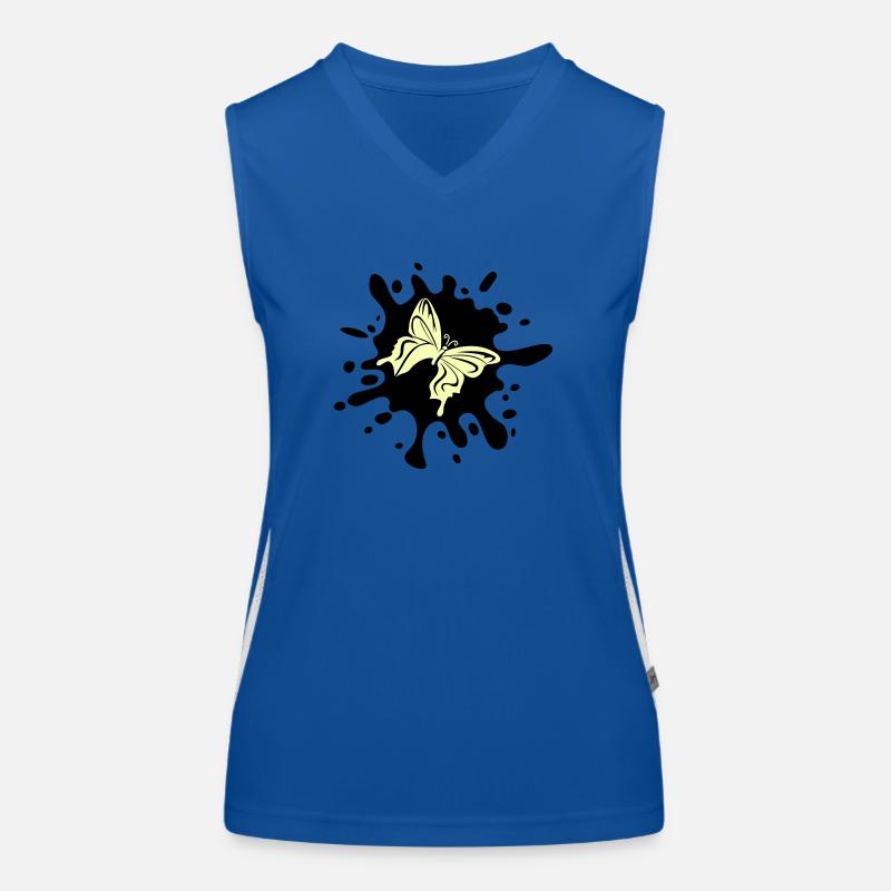 schmetterling farbklecks Funktionelles Kontrast-Tank Top für Frauen
