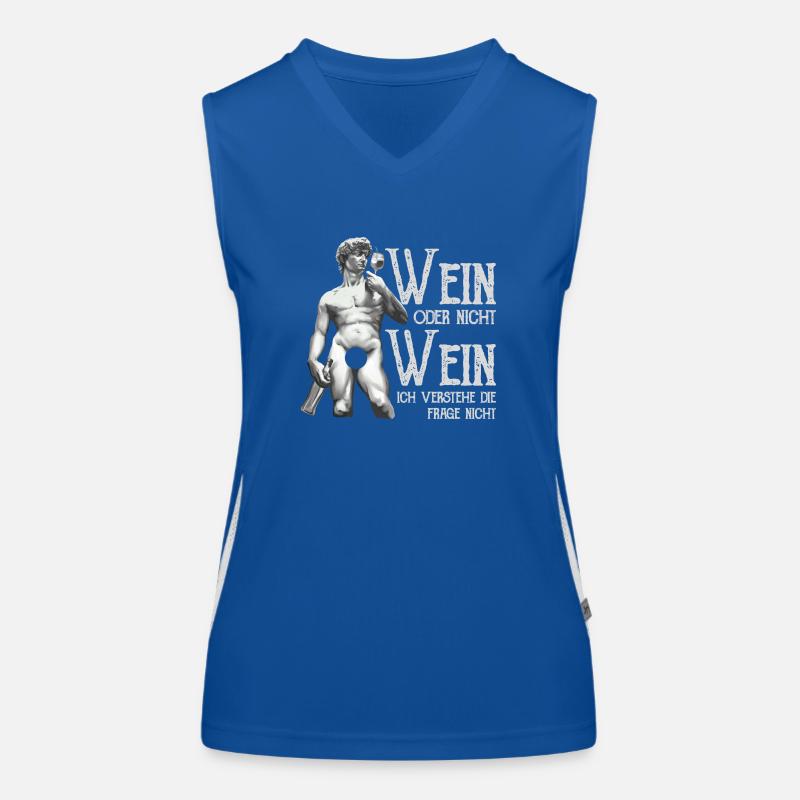 Wein Oder Nicht Wein? Lustig Weintrinker Spruch Funktionelles Kontrast-Tank Top für Frauen