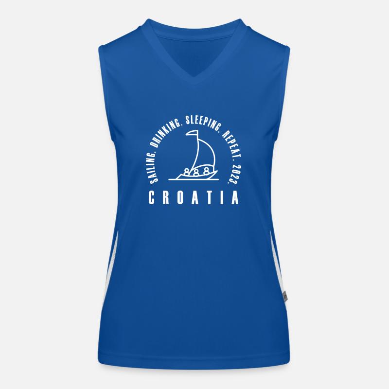 sailing drinking sleeping repeat 2023 Funktionelles Kontrast-Tank Top für Frauen
