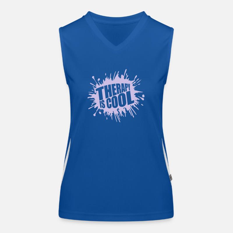 therapy is cool Quote Women's Functional Contrast Tank Top