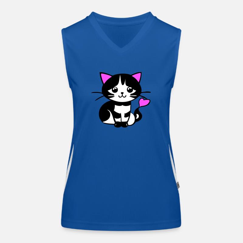 Cute cat in the comic strip Women's Functional Contrast Tank Top