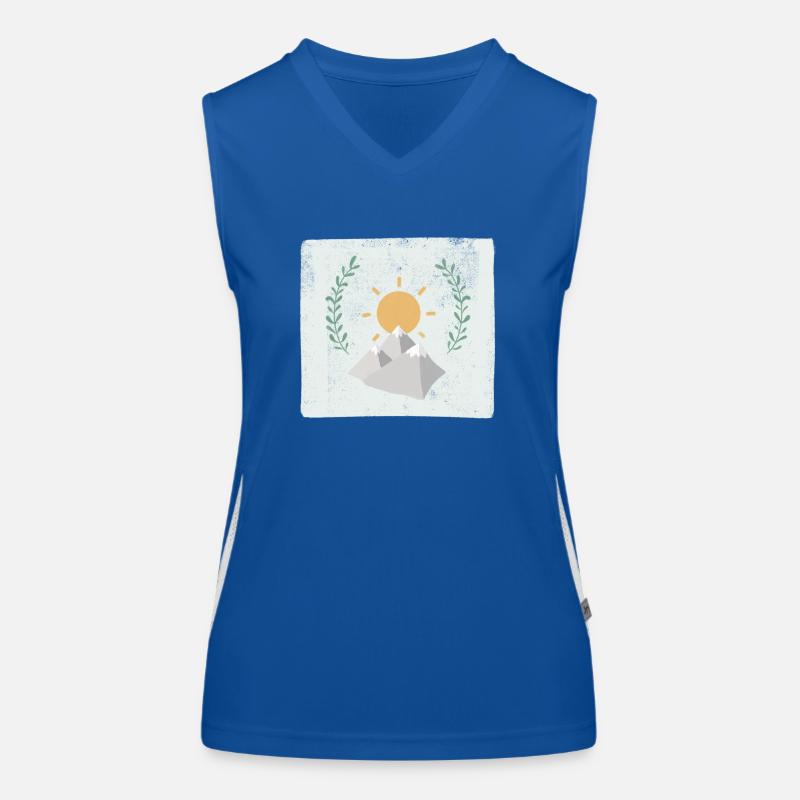 Berge und Sonne Funktionelles Kontrast-Tank Top für Frauen