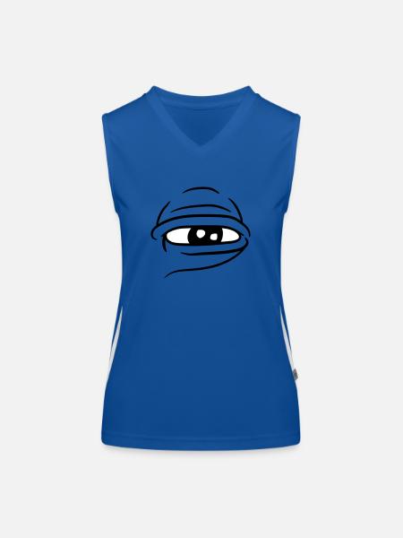 grosses auge glubscher ansehen angucken comic cart - Funktionelles Kontrast-Tank Top für Frauen - Royal/Weiß - Vorne