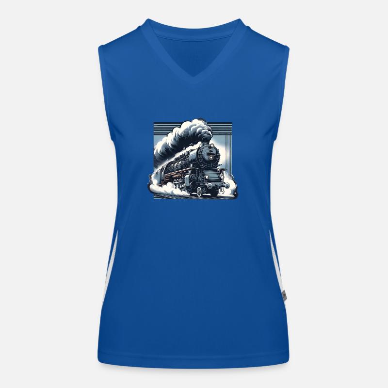 Die Kraft des Dampfes - Grafik einer Dampflok Funktionelles Kontrast-Tank Top für Frauen