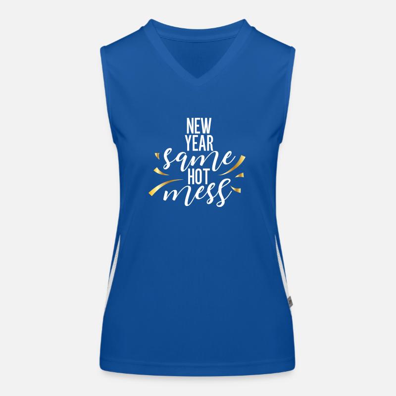 New Year Same Hot Mess – Lustiges Silvester Design Funktionelles Kontrast-Tank Top für Frauen