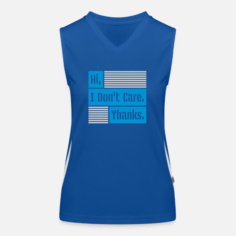 Hi I dont care Funktionelles Kontrast-Tank Top für Frauen