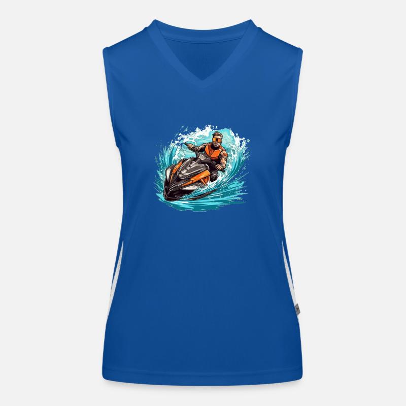 Jet Ski Geschenk Funktionelles Kontrast-Tank Top für Frauen