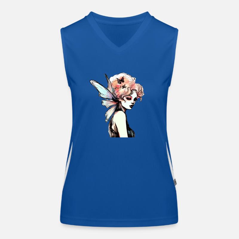 Fee Wasserfarben Zeichnung Funktionelles Kontrast-Tank Top für Frauen