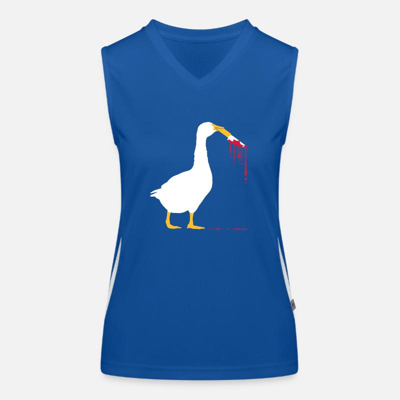 Blutiges Messer Gänse Funktionelles Kontrast-Tank Top für Frauen