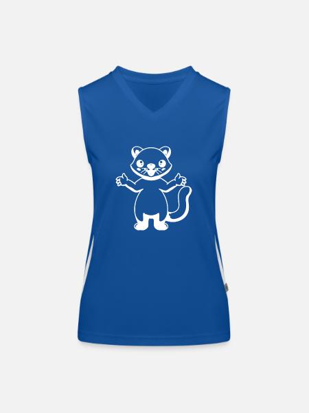 CHIEN CHAT ANIMAL DE COMPAGNIE - Débardeur respirant contrasté Femme - bleu/blanc - Devant