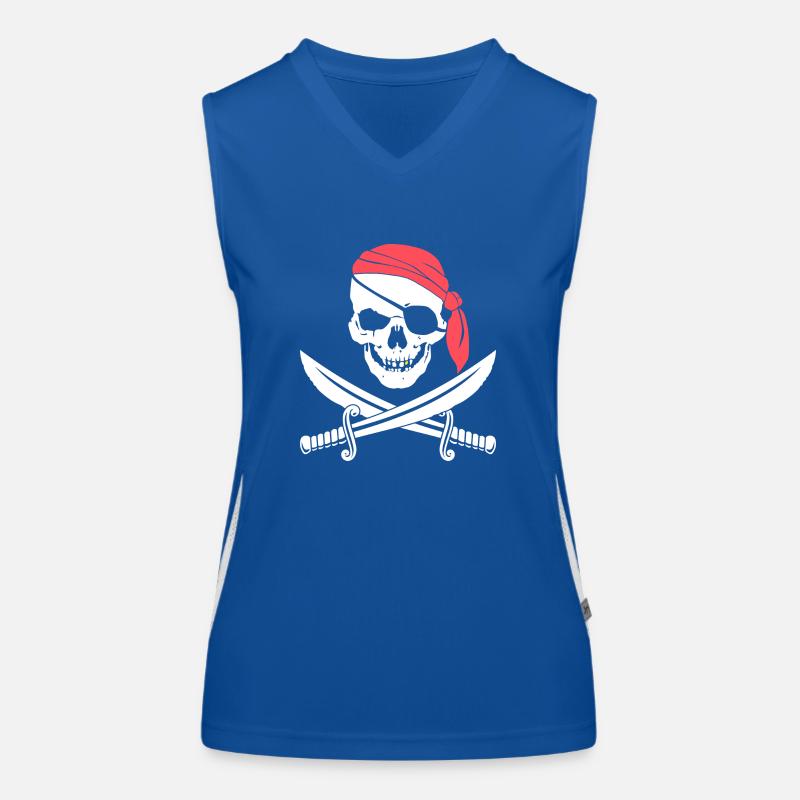 Jolly Roger Lets Get Shipwrecked Pirate Women's Functional Contrast Tank Top