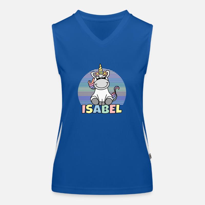 Isabel Einhorn Name Funktionelles Kontrast-Tank Top für Frauen