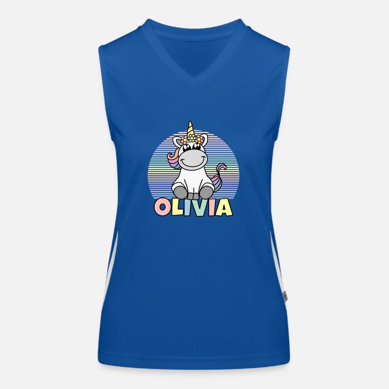 Olivia Einhorn Name Funktionelles Kontrast-Tank Top für Frauen