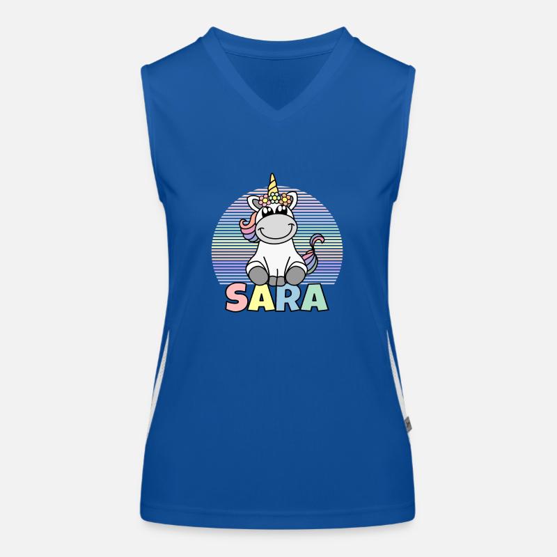 Sara Einhorn Name Funktionelles Kontrast-Tank Top für Frauen