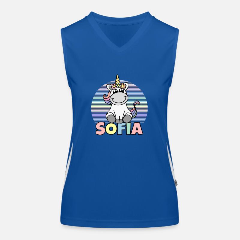 Sofia Einhorn Name Funktionelles Kontrast-Tank Top für Frauen