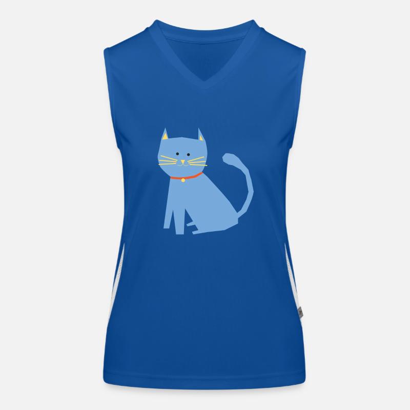 Blaue Katze Funktionelles Kontrast-Tank Top für Frauen