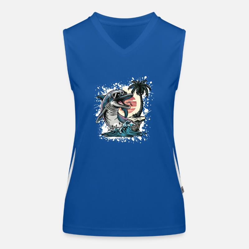 Dolphin Summer Holidays Women's Functional Contrast Tank Top