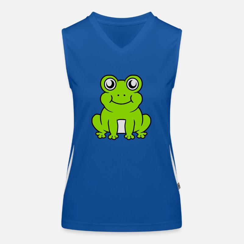 Kleiner sitzender süßer Frosch Funktionelles Kontrast-Tank Top für Frauen