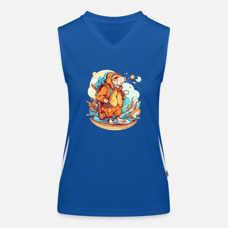 The mole rat on a long walk Women's Functional Contrast Tank Top