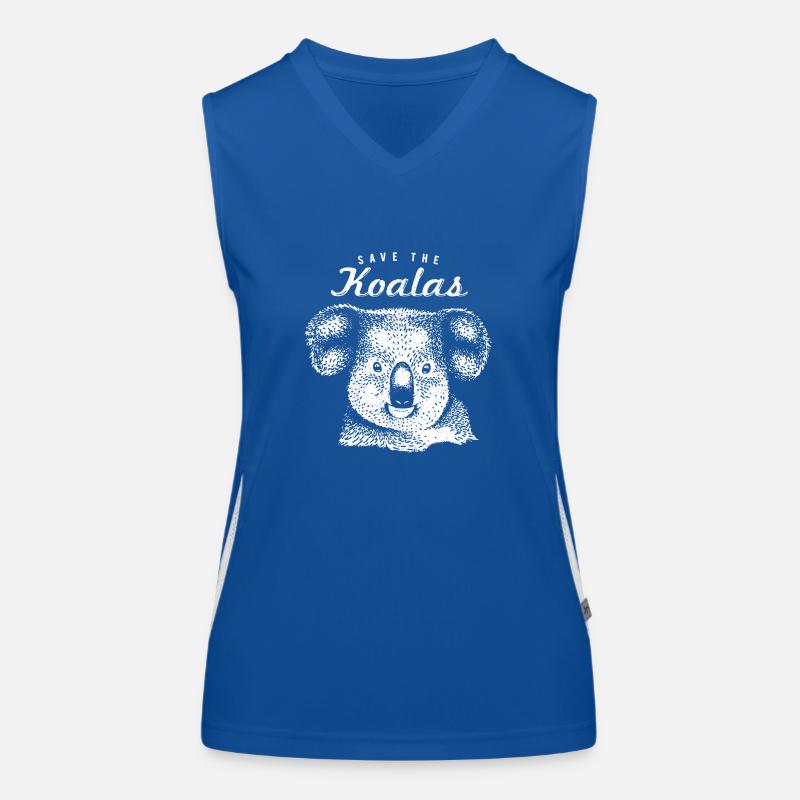 Save The Koalas White Women's Functional Contrast Tank Top
