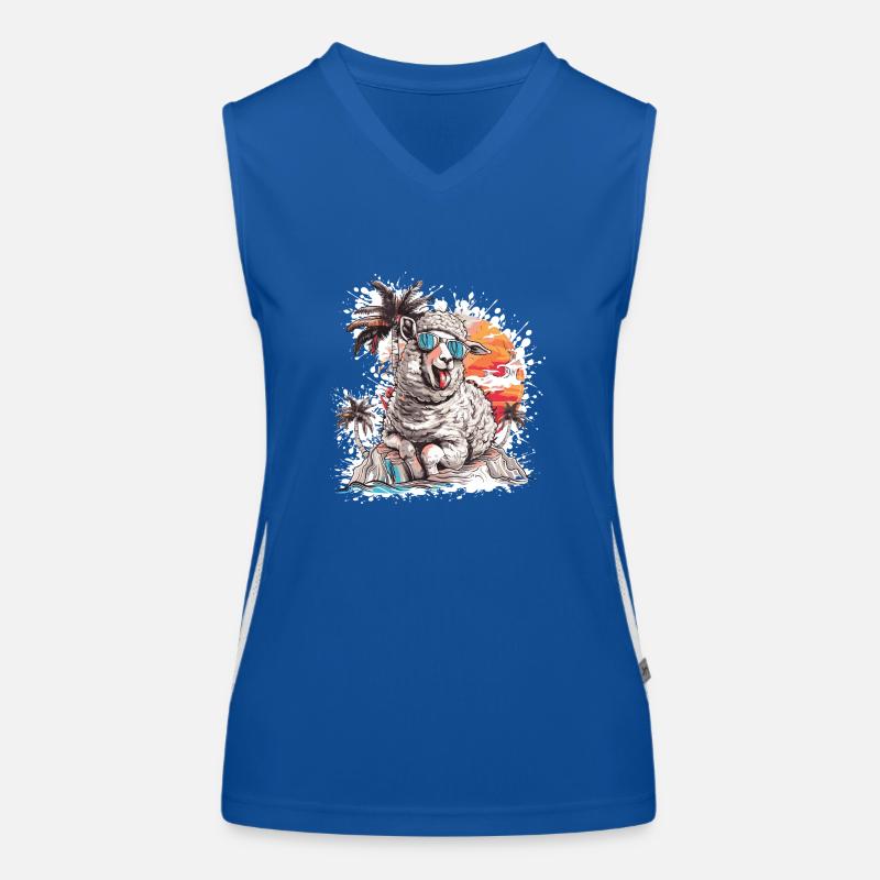 Sheep Island Palm Tree Women's Functional Contrast Tank Top