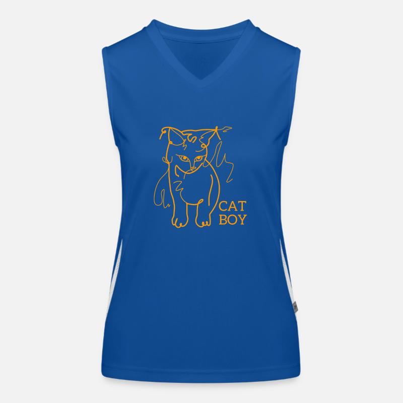Katzenjunge Funktionelles Kontrast-Tank Top für Frauen