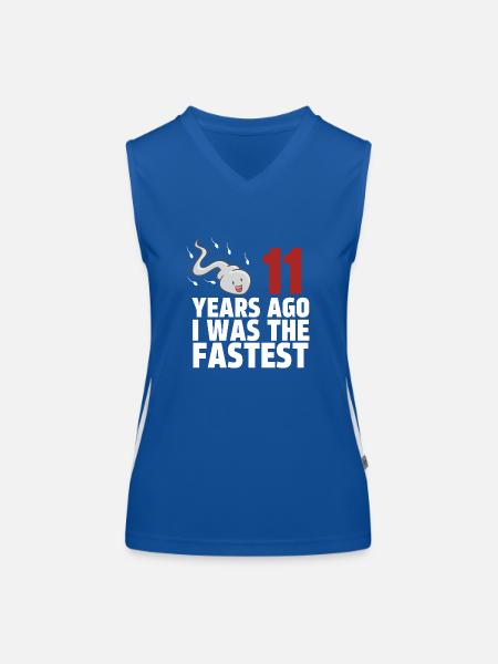 11 Years Ago I Was The Fastest - Women's Functional Contrast Tank Top - royal/white - Front