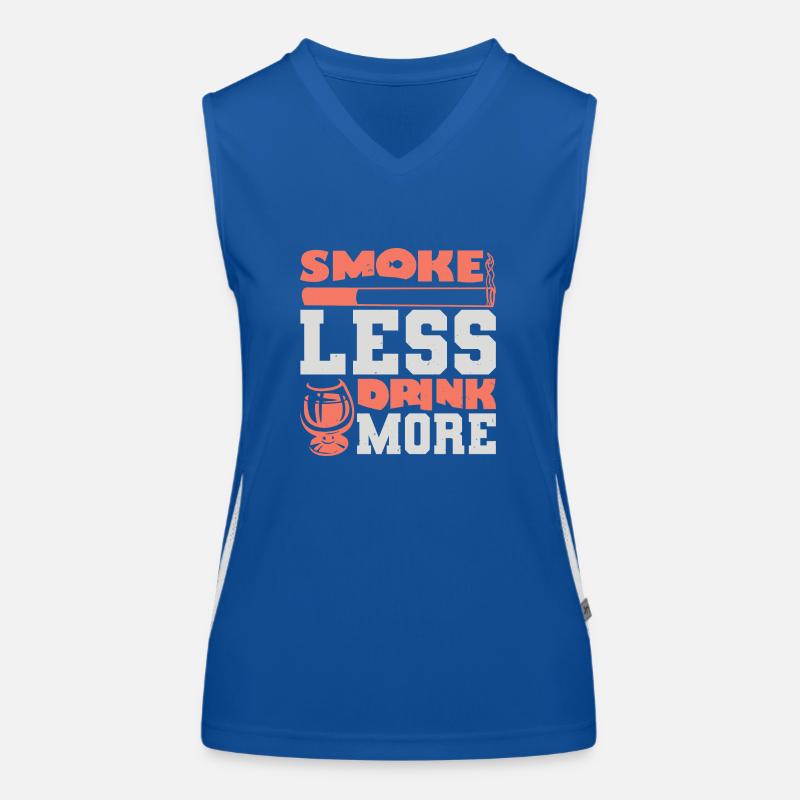 SMOKE LESS DRINK MORE Women's Functional Contrast Tank Top