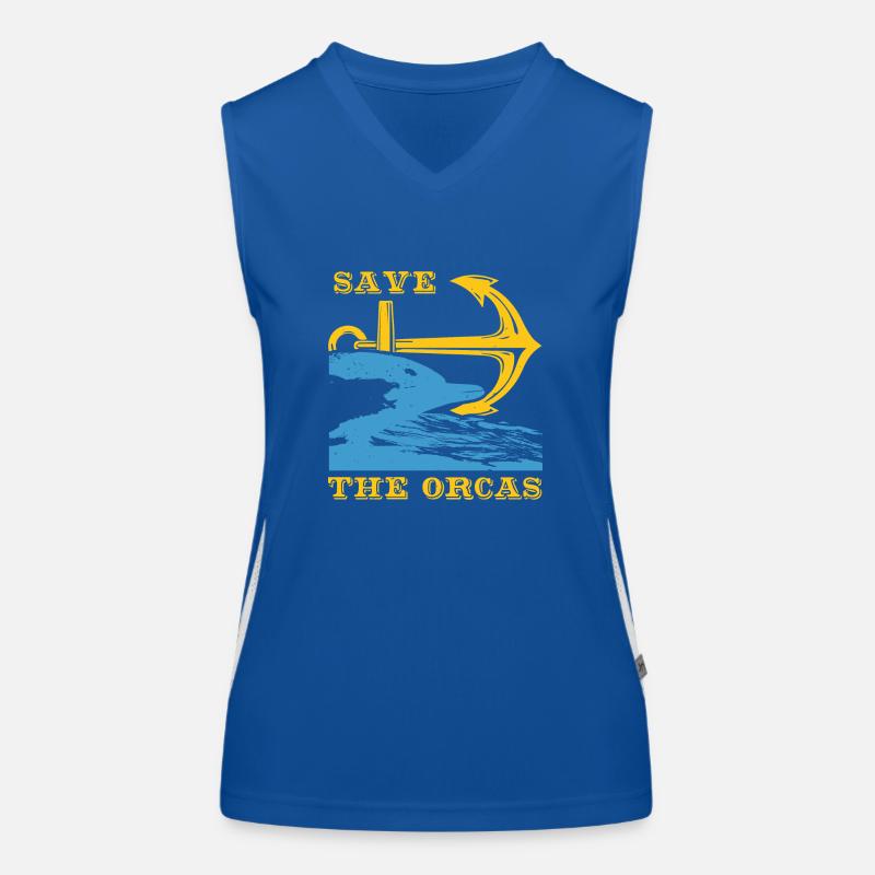 SAVE DOLPHINS THE ORCAS Women's Functional Contrast Tank Top