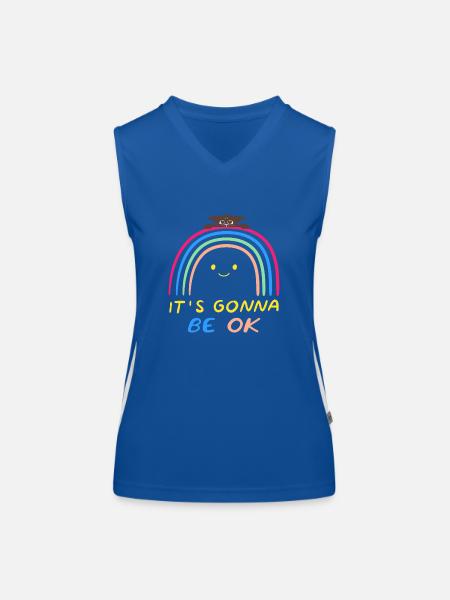 It’s Going To Be O.K, ‘It’s Gonna Be OK’ - Women's Functional Contrast Tank Top - royal/white - Front
