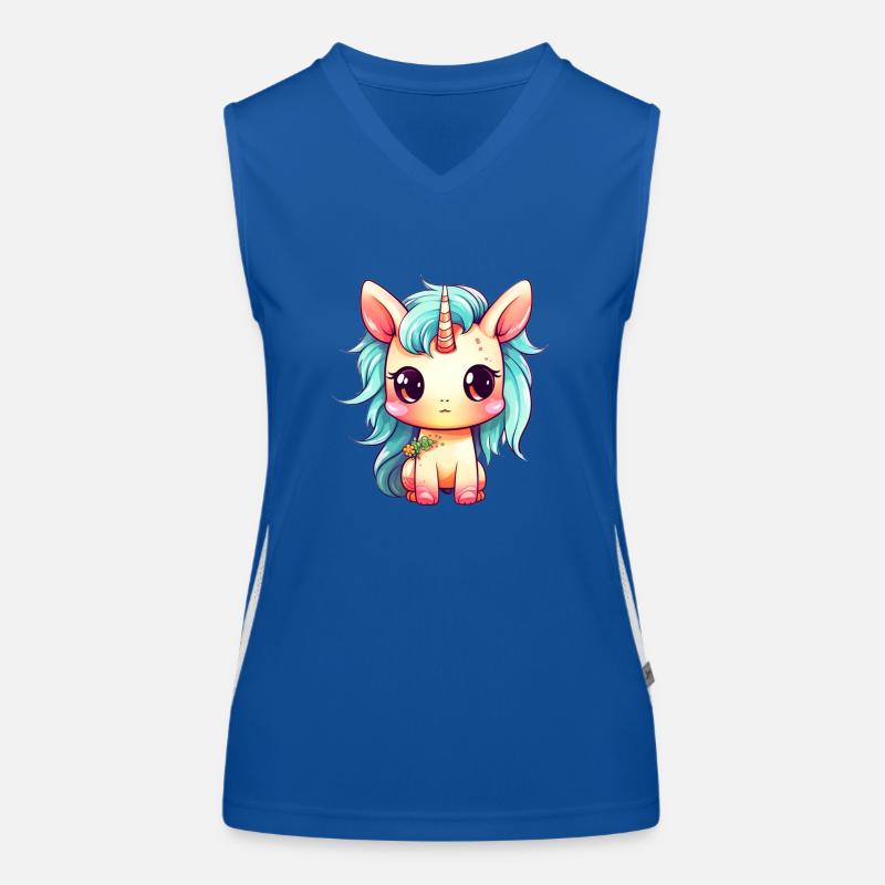 Einhorn Niedlich Zeichnung Funktionelles Kontrast-Tank Top für Frauen