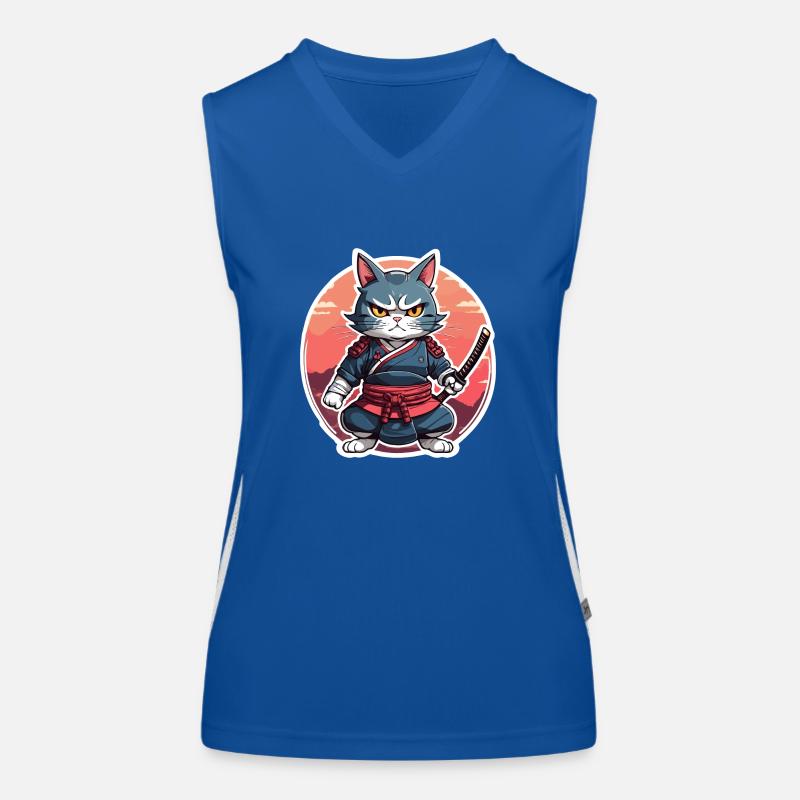 Chat samouraï #16 Débardeur respirant contrasté Femme
