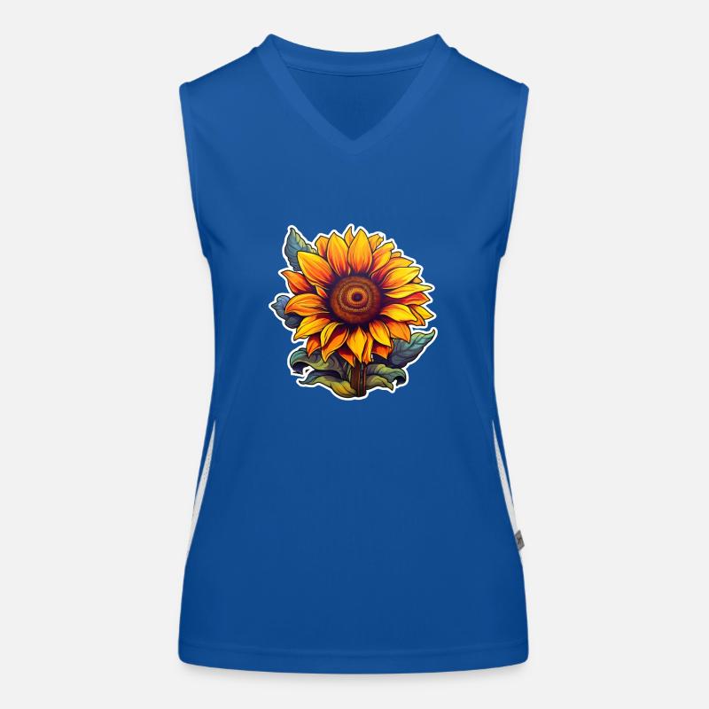 Sonnenblume einzeln Funktionelles Kontrast-Tank Top für Frauen