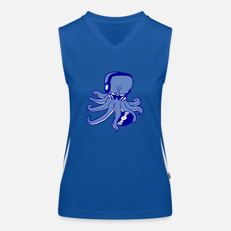 Kraken Monster DJ Squid Octopus Record Débardeur respirant contrasté Femme