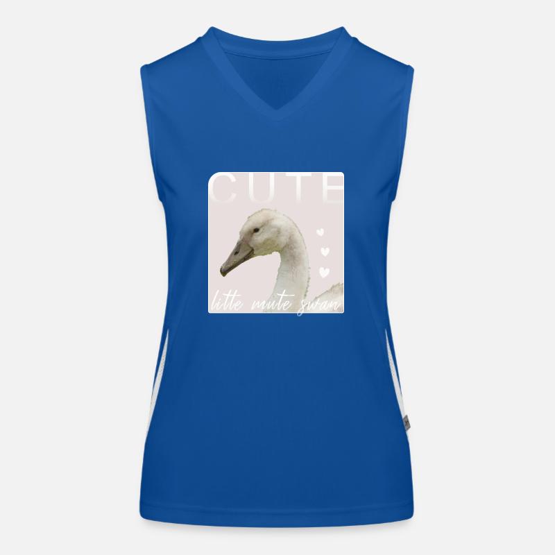 kleiner Schwan süßer junger Höckerschwan Funktionelles Kontrast-Tank Top für Frauen
