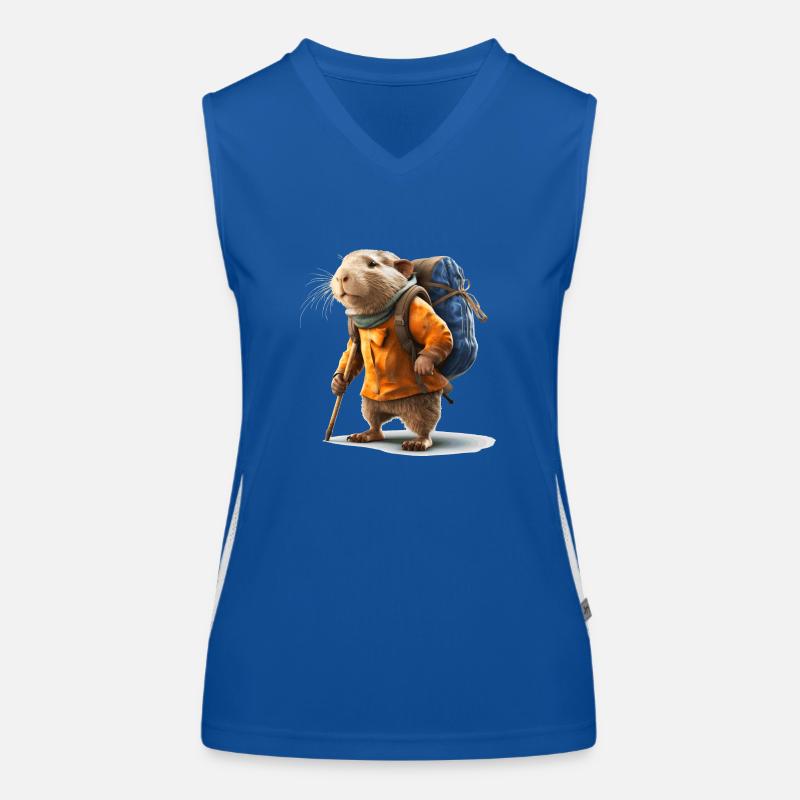 Mole rat is prepared for this hike Women's Functional Contrast Tank Top