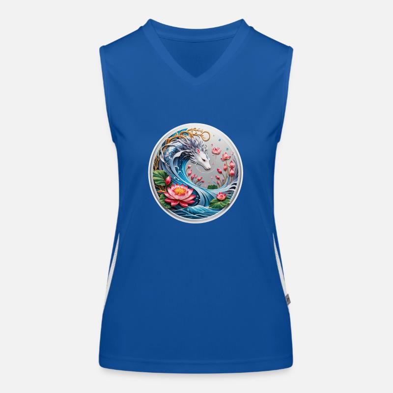 Asiatischer Drachen Funktionelles Kontrast-Tank Top für Frauen