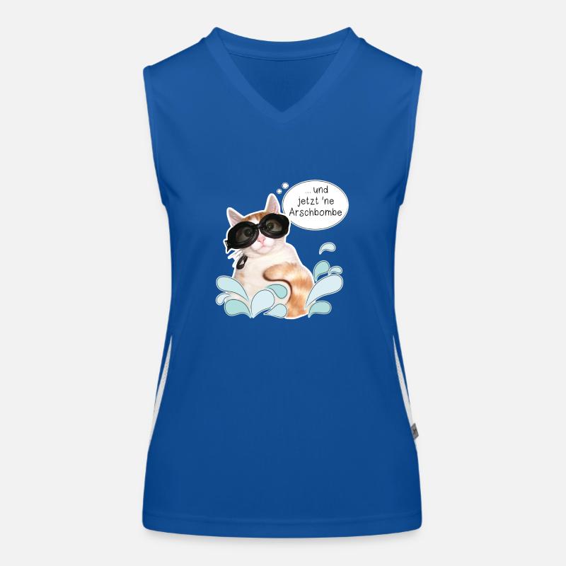 Katze - Sommer - Ferien - Sonne - Arschbombe - DD Funktionelles Kontrast-Tank Top für Frauen