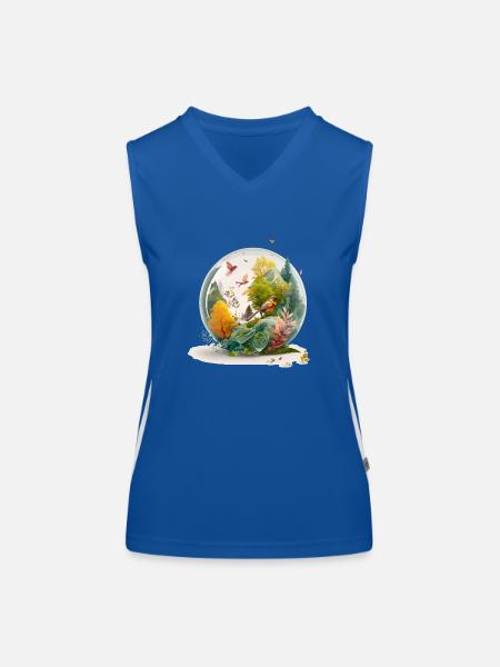 Der Miniaturbohrer - Funktionelles Kontrast-Tank Top für Frauen - Royal/Weiß - Vorne