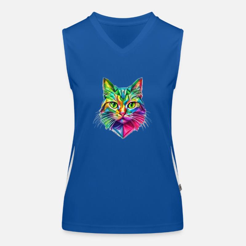 FLASHY STYLIZED CAT Women's Functional Contrast Tank Top