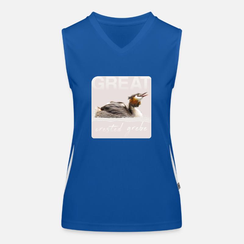 Haubentaucher great crested grebe Funktionelles Kontrast-Tank Top für Frauen