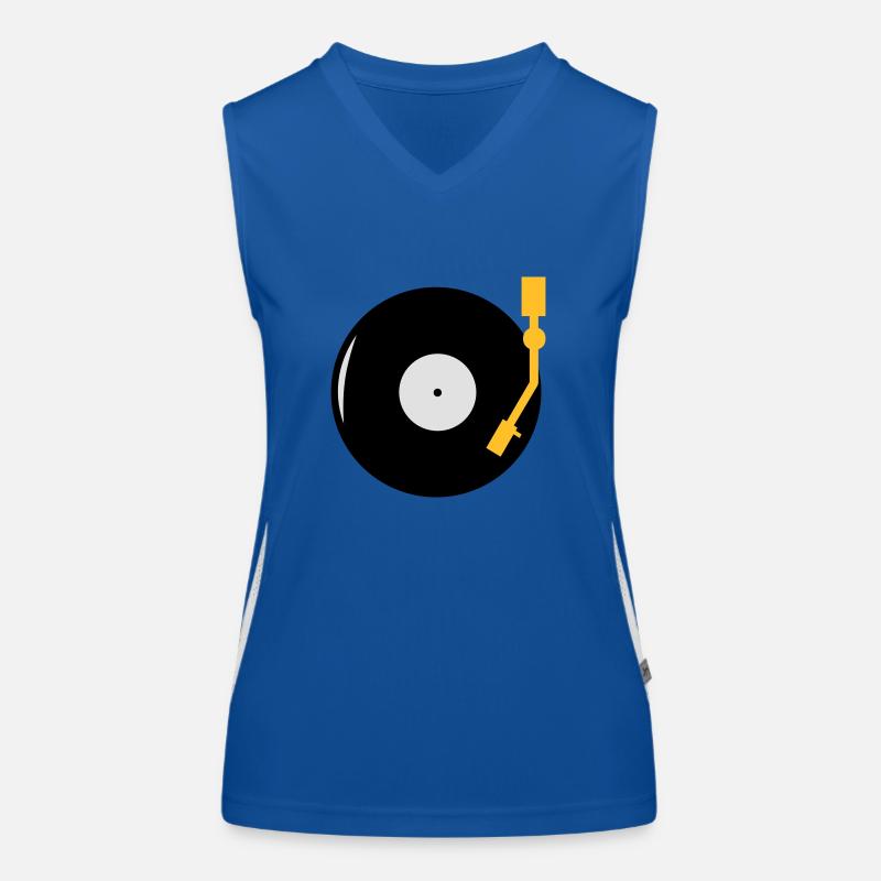 Schallplatte - DJ - Turntable Funktionelles Kontrast-Tank Top für Frauen